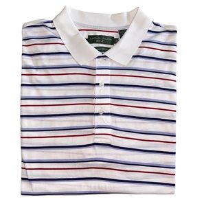 NWOT Jack Nicklaus White Striped Short Sleeve Golf Polo Men’s Size XL